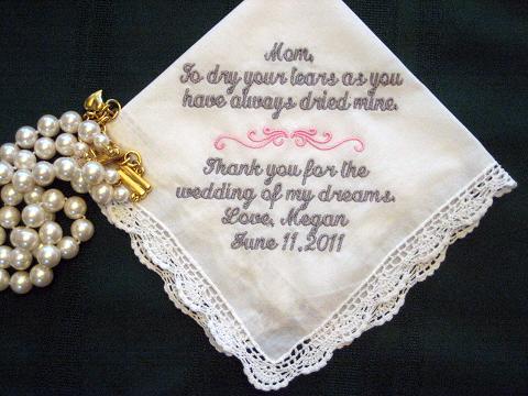 Custom Embroidered Wedding Handkerchief